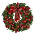 Christabelle 71cm Christmas Wreath Red Baubles Pine Cones Bow