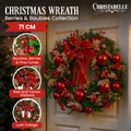 Christabelle 71cm Christmas Wreath Red Baubles Pine Cones Bow