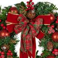 Christabelle 71cm Christmas Wreath Red Baubles Pine Cones Bow