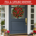 Christabelle 71cm Christmas Wreath Red Baubles Pine Cones Bow