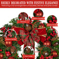 Christabelle 71cm Christmas Wreath Red Baubles Pine Cones Bow
