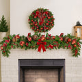 Christabelle 1.85m Christmas Garland Red Berries Pine Cones Baubles