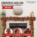 Christabelle 1m Christmas Garland Red Berries Pine Cones Baubles