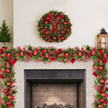 Christabelle 1m Christmas Garland Red Berries Pine Cones Baubles
