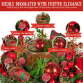 Christabelle 26cm Christmas Centrepiece Green Red Berries Candle