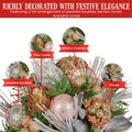 Christabelle 33cm Christmas Bouquet Floral Arrangement Jewelled Baubles