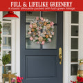 Christabelle 56cm Christmas Wreath Pink Baubles Flowers Pine Cones
