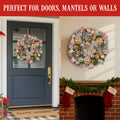 Christabelle 56cm Christmas Wreath Pink Baubles Flowers Pine Cones