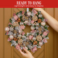 Christabelle 56cm Christmas Wreath Pink Baubles Flowers Pine Cones