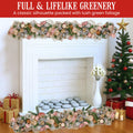 Christabelle 100cm Christmas Garland Jewelled Baubles Berries Pink