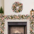 Christabelle 100cm Christmas Garland Jewelled Baubles Berries Pink