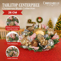 Christabelle 26cm Christmas Centrepiece Green Baubles Foliage Flowers