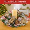 Christabelle 26cm Christmas Centrepiece Green Baubles Foliage Flowers