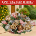 Christabelle 26cm Christmas Centrepiece Green Baubles Foliage Flowers