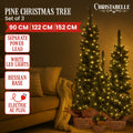 Christabelle 3x Pre-Lit Christmas Trees Green 60-90cm LED Lights