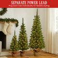 Christabelle 3x Pre-Lit Christmas Trees Green 60-90cm LED Lights