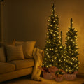 Christabelle 3x Pre-Lit Christmas Trees Green 60-90cm LED Lights