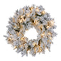 Christabelle Christmas Wreath Snowy Atica Pre-Lit with LED Lights Front Door Decoration Ornament