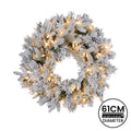 Christabelle Snowy Attica Pre-Lit LED Christmas Wreath Front Door