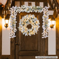 Christabelle Snowy Attica Pre-Lit LED Christmas Wreath Front Door