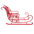 Christabelle Christmas Sleigh 150cm Red Metal