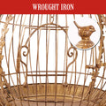 Christabelle Antique Gold Bird Cage Wrought Iron Christmas Decor