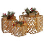 Christabelle Set of 3 Christmas Gift Boxes Display With Lights in Champagne and Gold