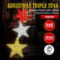 Christabelle 120cm Triple Star Christmas Light Display