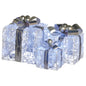Christabelle Swishmas Set Of 3 Christmas Gift Boxes With Lights With Jewelled Wire And Silver Bows