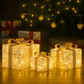 Christabelle 3x Battery Christmas Gift Boxes Warm White LED Lights