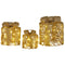 Christabelle Christmas Gift Box Set 3 Gold LED Lights Bows