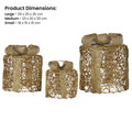 Christabelle Christmas Gift Box Set 3 Gold LED Lights Bows