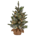 Christabelle 61cm Pre-Lit Snowy Spruce Christmas Tree LED Timer