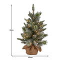 Christabelle 61cm Pre-Lit Snowy Spruce Christmas Tree LED Timer