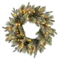 Christabelle 61cm Christmas Wreath Snowy Stamford Spruce with Coloured LED Lights Front Door Decoration Ornament