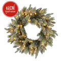 Christabelle 61cm Christmas Wreath Snowy Spruce Coloured LED