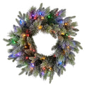 Christabelle 61cm Christmas Wreath Snowy Spruce Coloured LED