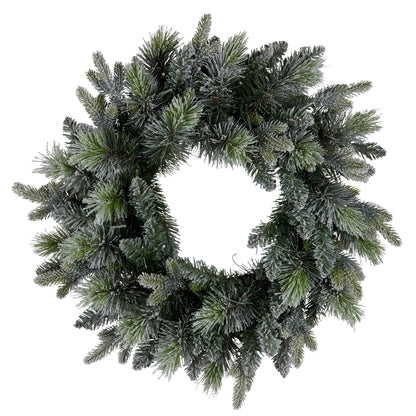 Christabelle 61cm Christmas Wreath Snowy Stamford Spruce with Coloured LED Lights Front Door Decoration Ornament