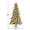 National Tree 7.5ft Snowy Stamford Spruce Christmas Tree LED Lights