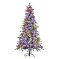 National Tree 7.5ft Snowy Stamford Spruce Christmas Tree LED Lights