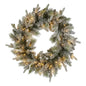 Christabelle 76cm Christmas Wreath Snowy Stamford Spruce with LED Lights Front Door Decoration Ornament
