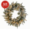Christabelle 76cm Snowy Christmas Wreath LED Lights Stamford Spruce