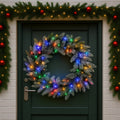Christabelle 76cm Snowy Christmas Wreath LED Lights Stamford Spruce
