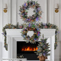 Christabelle 76cm Snowy Christmas Wreath LED Lights Stamford Spruce