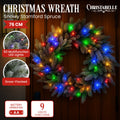 Christabelle 76cm Snowy Christmas Wreath LED Lights Stamford Spruce