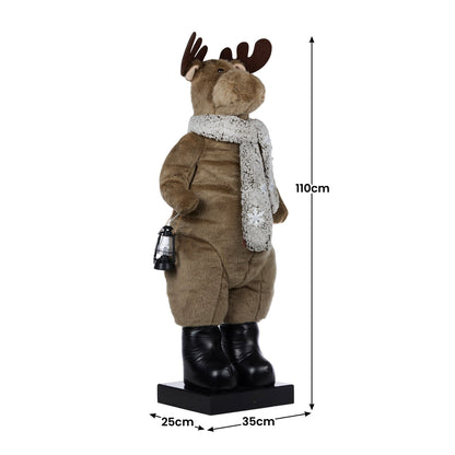 Christabelle 1.1m Musical LED Animated Christmas Moose Decoration Light-Up Lantern Ornament