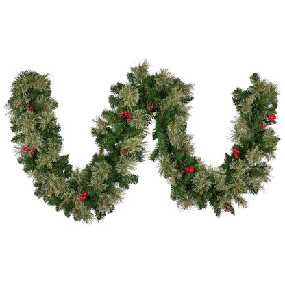 Christabelle 2.74m Christmas Garland with LED Lights Berries Pine Cones Multicolour Tree Decoration Ornament