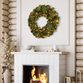 Christabelle 61cm Christmas Wreath LED Lights Berry Bristle