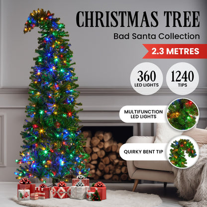 Christabelle Bad Santa 2.3m Curved Multicolour Pre-Lit Christmas Tree with 1240 Tips