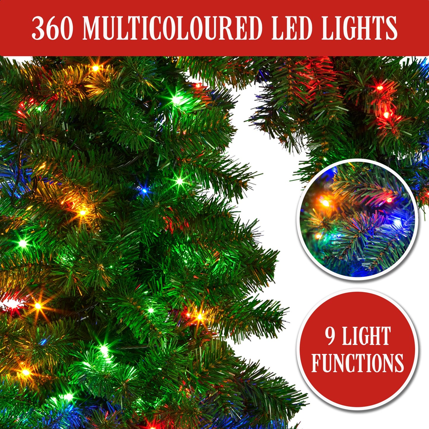 Christabelle Bad Santa 2.3m Curved Multicolour Pre-Lit Christmas Tree with 1240 Tips